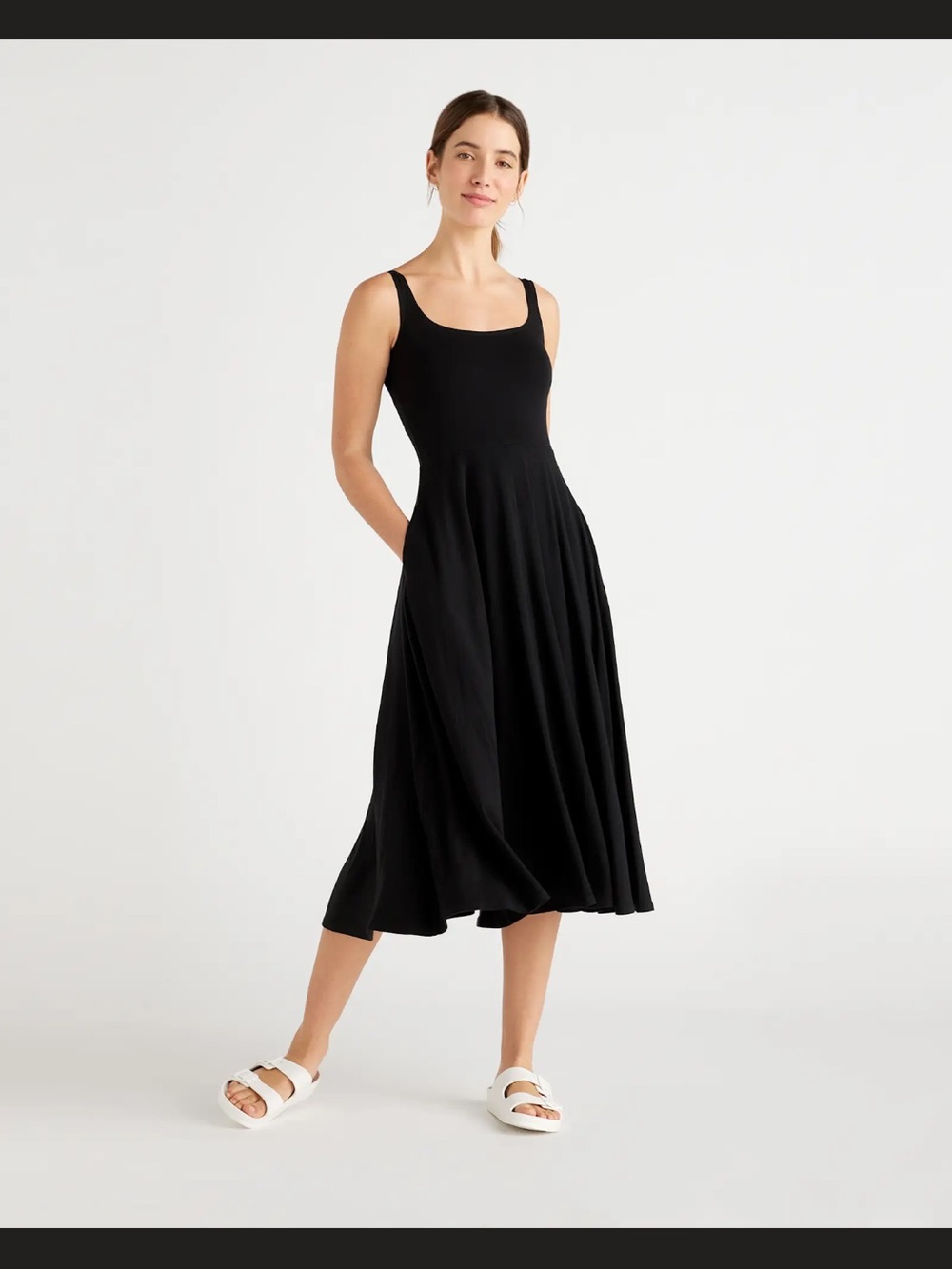 Sleeveless Black Midi Dress
